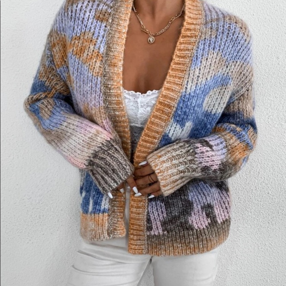 Color block drop shoulder sweater - Picture 3 of 8